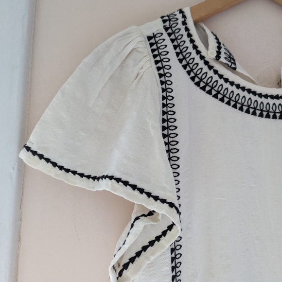 Loft cream off-white loose boho summer cotton dress small sz small NWT - Picture 7 of 16